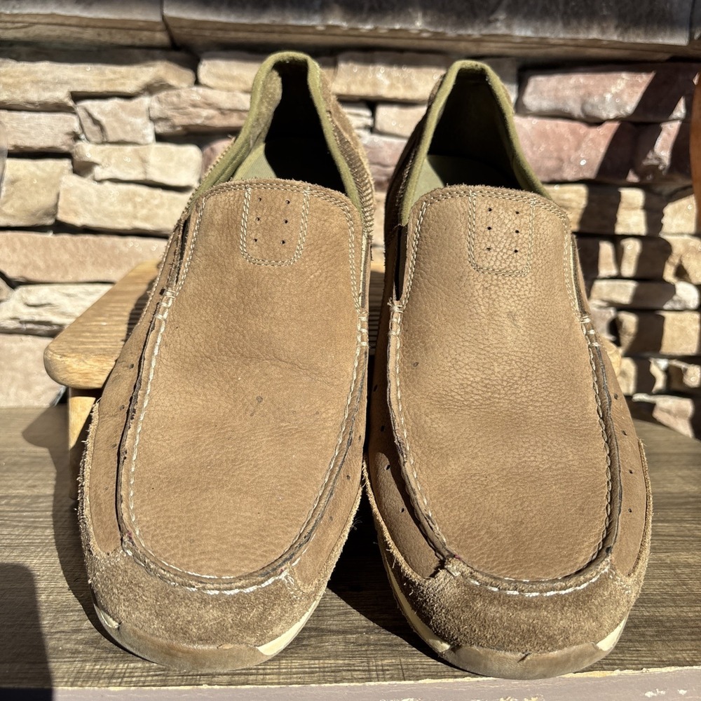 Clarks Mens Loafers 14 M Brown Suede Leather Slip On Comfort Casual Shoes - Picture 9 of 12